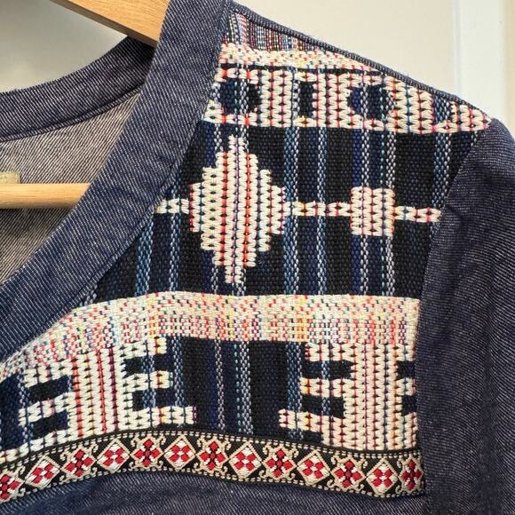 Embroidered Denim Boutique Flying Tomato Tunic Mini Dress Size L - Picture 4 of 5